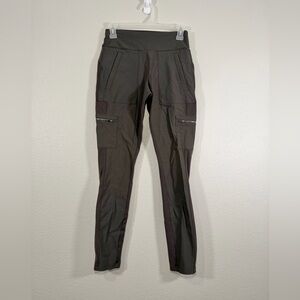Athleta Pants Leggings Track Athletic Zipper Pockets Black Color-block Women 2